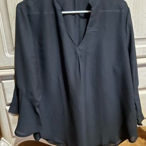 Black bell sleeve blouse